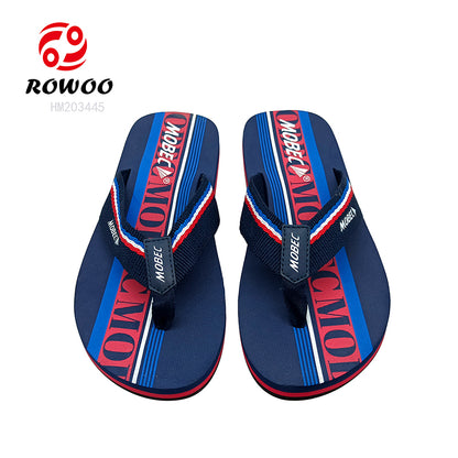 Custom Men's EVA Casual Barefoot Summer Sports Comfort Woven Belt Flip-Flops