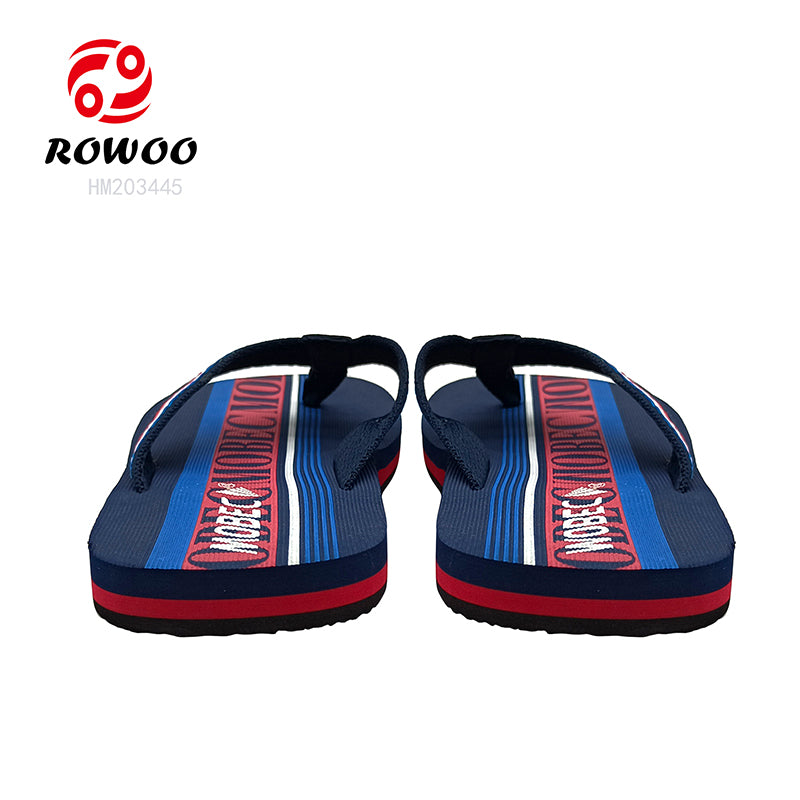 Custom Men's EVA Casual Barefoot Summer Sports Comfort Woven Belt Flip-Flops