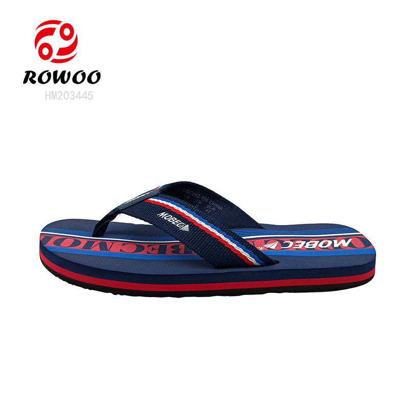 Custom Men's EVA Casual Barefoot Summer Sports Comfort Woven Belt Flip-Flops