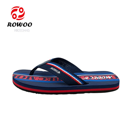 Custom Men's EVA Casual Barefoot Summer Sports Comfort Woven Belt Flip-Flops