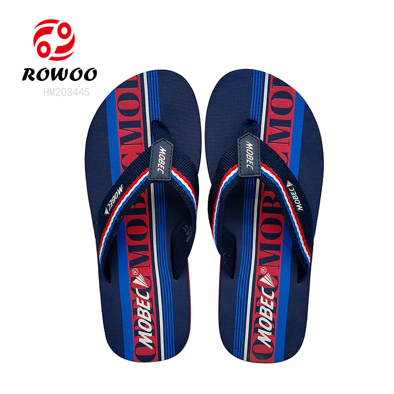 Custom Men's EVA Casual Barefoot Summer Sports Comfort Woven Belt Flip-Flops