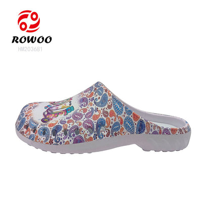 Customized Logo Printing Rubber Sole Clog Sandals Summer Beach Slip-On Shoes with Customized Logo Clogs & Mules