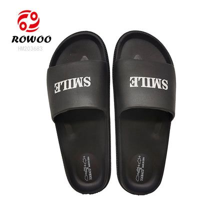 Men EVA Smooth Slippers Custom Logo Fashion Barefoot Personality Style Sandals