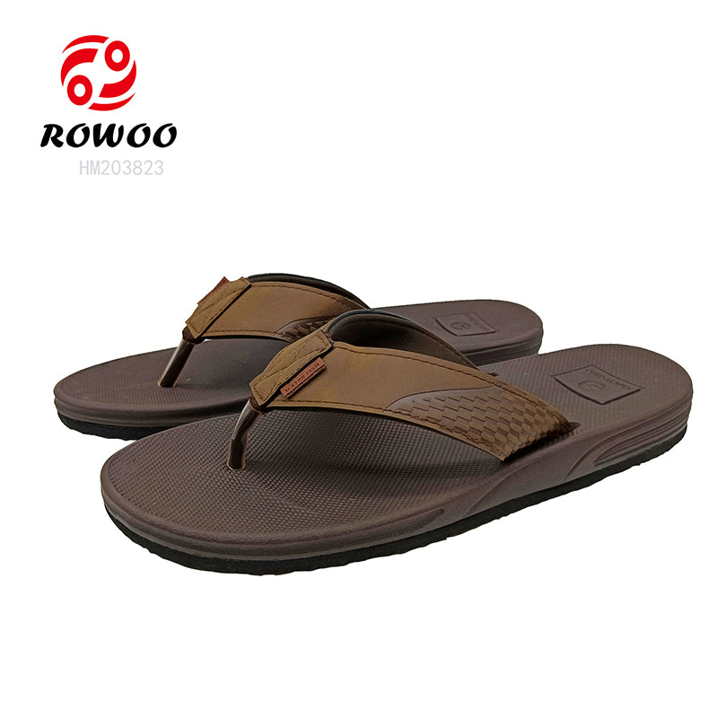 Men's EVA Casual Beach Granular Massage Summer Woven Strap Flip-flops
