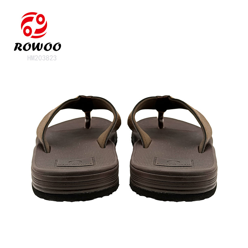 Men's EVA Casual Beach Granular Massage Summer Woven Strap Flip-flops