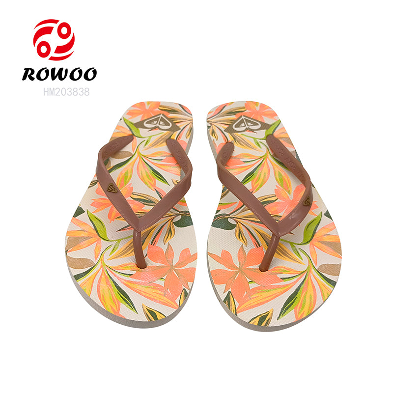Women EVA Elegant Floral Print Summer Beach Vacation Flip-flops