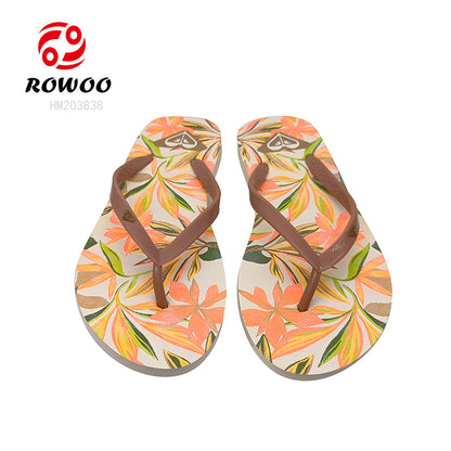 Women EVA Elegant Floral Print Summer Beach Vacation Flip-flops