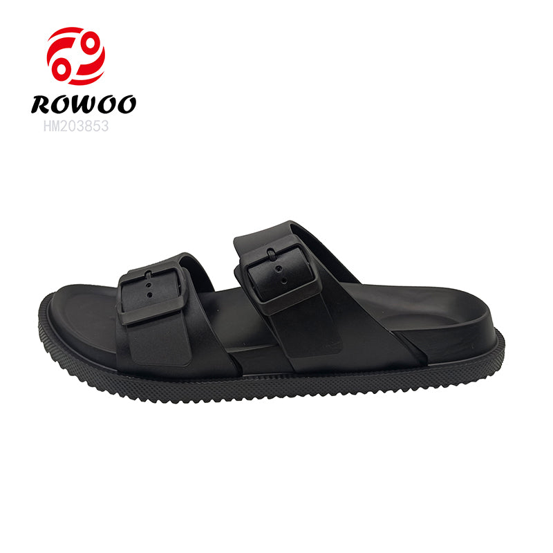 Women EVA Soft Double Strap Button Sandals Wear-resistant Trend Simple Casual Outdoor Beach Sandals