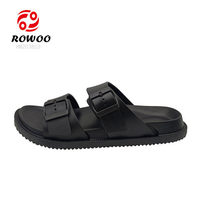 Women EVA Soft Double Strap Button Sandals Wear-resistant Trend Simple Casual Outdoor Beach Sandals