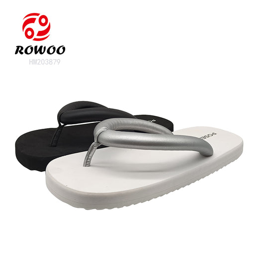 Black Flip Flops Wholesale Customized Logo White Slipper Shoes EVA Soft Thong Pool Sandals