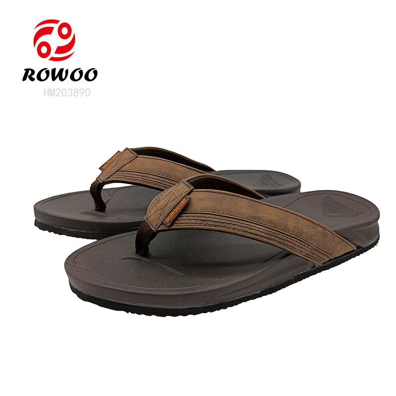 Fashion Men Outdoor Slipper Shoes High Quality PU Insole Soft Flip Flops Customized Logo Shoes for Men