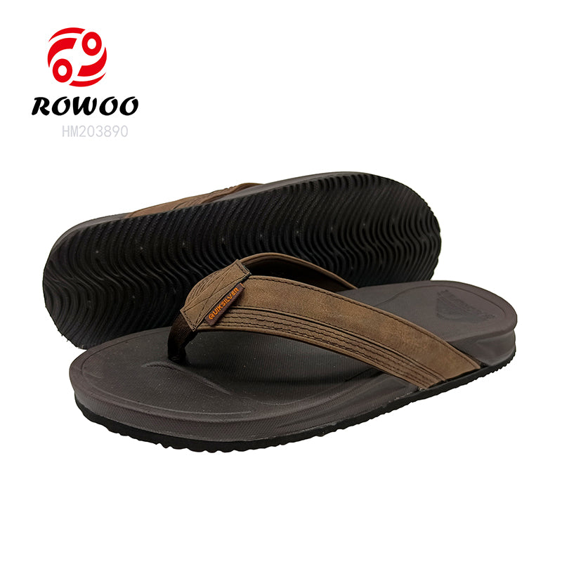 Fashion Men Outdoor Slipper Shoes High Quality PU Insole Soft Flip Flops Customized Logo Shoes for Men