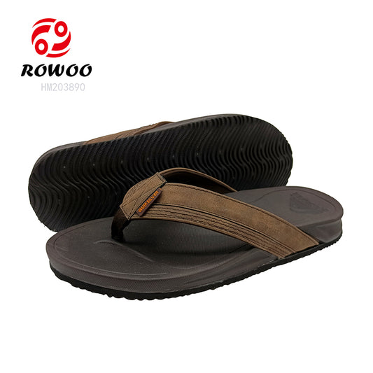 Fashion Men Outdoor Slipper Shoes High Quality PU Insole Soft Flip Flops Customized Logo Shoes for Men