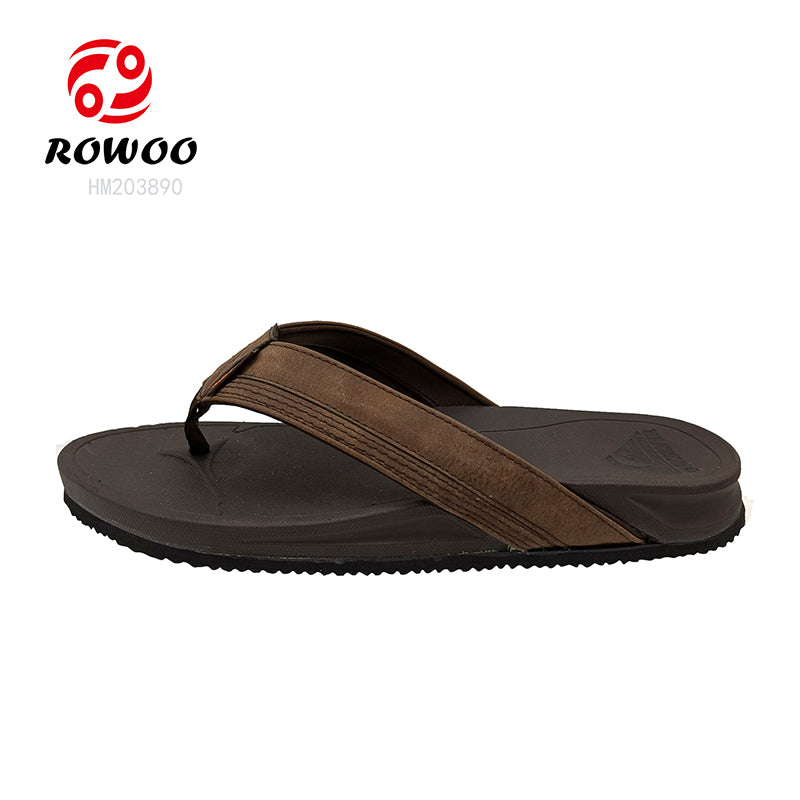Fashion Men Outdoor Slipper Shoes High Quality PU Insole Soft Flip Flops Customized Logo Shoes for Men