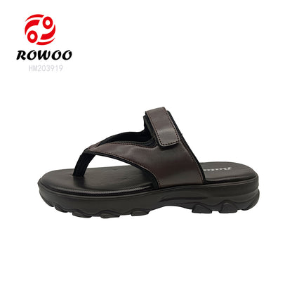 Thick Bottom Men Outdoor Sandals Leather Slipper Outdoor Sandals Thong Sandals