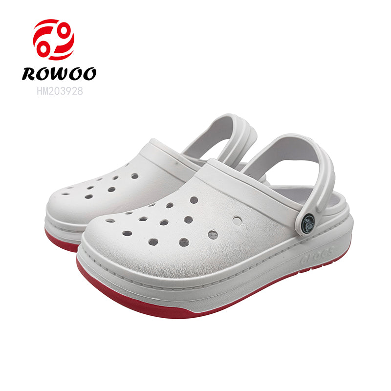 Unisex White Summer Casual Beach Crocsshoes Custom Color Anti Slip Clogs