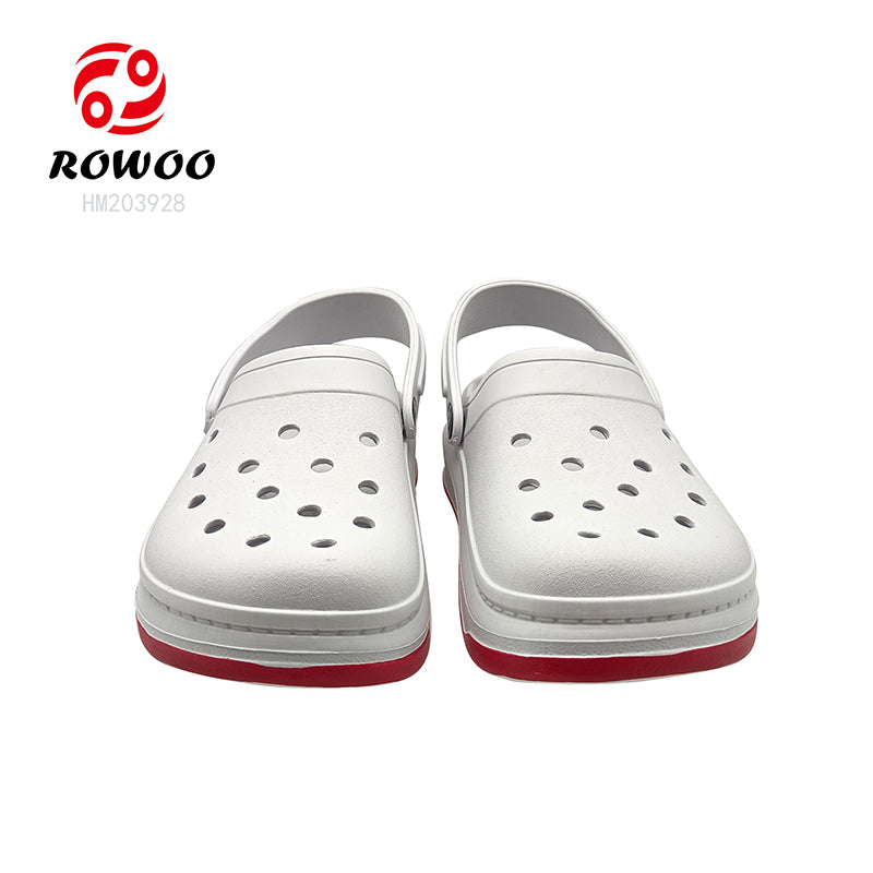Unisex White Summer Casual Beach Crocsshoes Custom Color Anti Slip Clogs