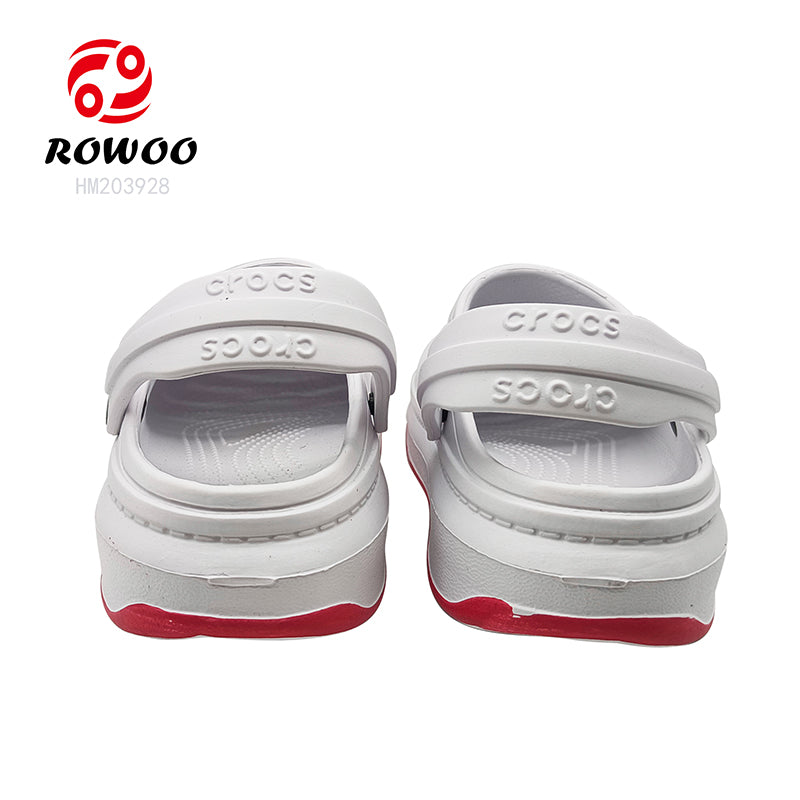 Unisex White Summer Casual Beach Crocsshoes Custom Color Anti Slip Clogs
