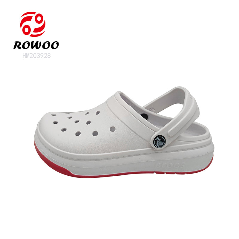 Unisex White Summer Casual Beach Crocsshoes Custom Color Anti Slip Clogs