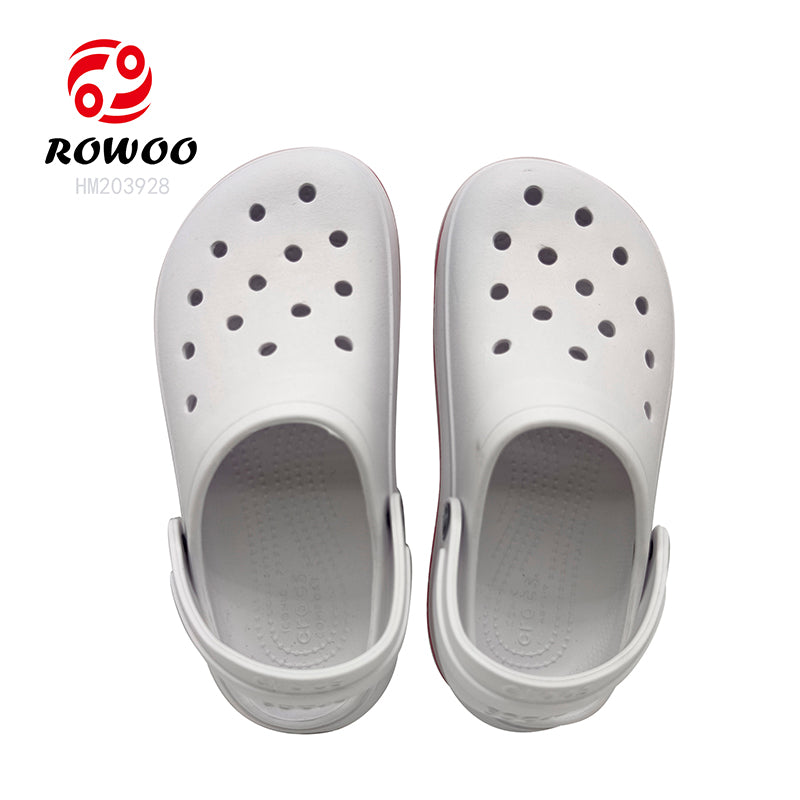 Unisex White Summer Casual Beach Crocsshoes Custom Color Anti Slip Clogs