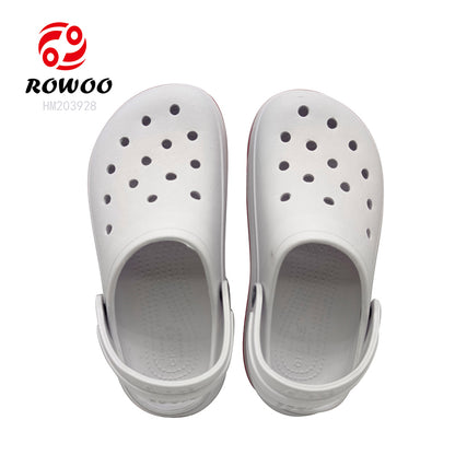 Unisex White Summer Casual Beach Crocsshoes Custom Color Anti Slip Clogs
