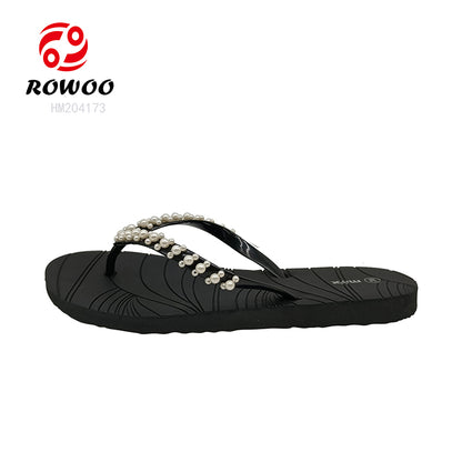 Cheap Price Flip Flops EVA Thong Sandals Bead Decorate Straps Fashion Slipper Shoes