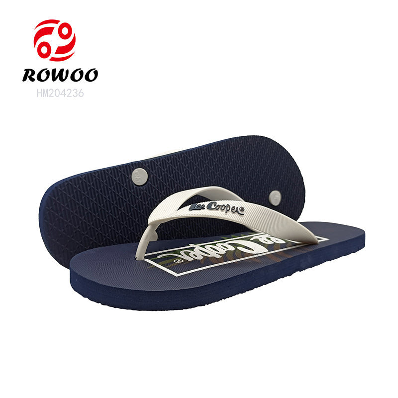 Wholesale Men Rubber Footwear Printing Customized Logo Flip Flops