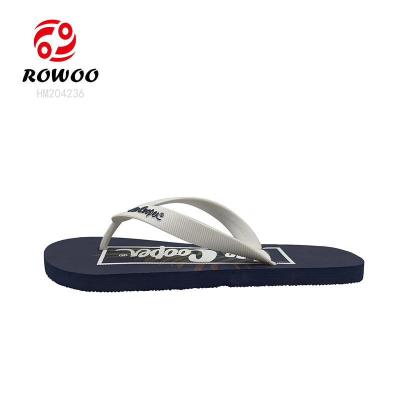 Wholesale Men Rubber Footwear Printing Customized Logo Flip Flops