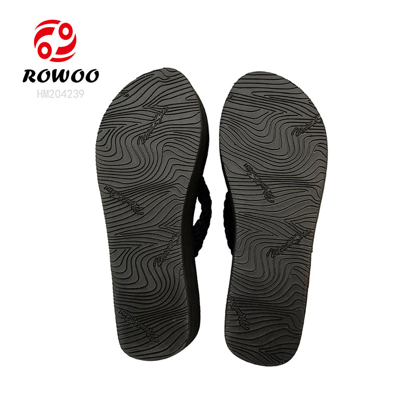 Black Wedge Sandals Ladies High Platform Slippers Webbing Sandals Fashion Women Shoes