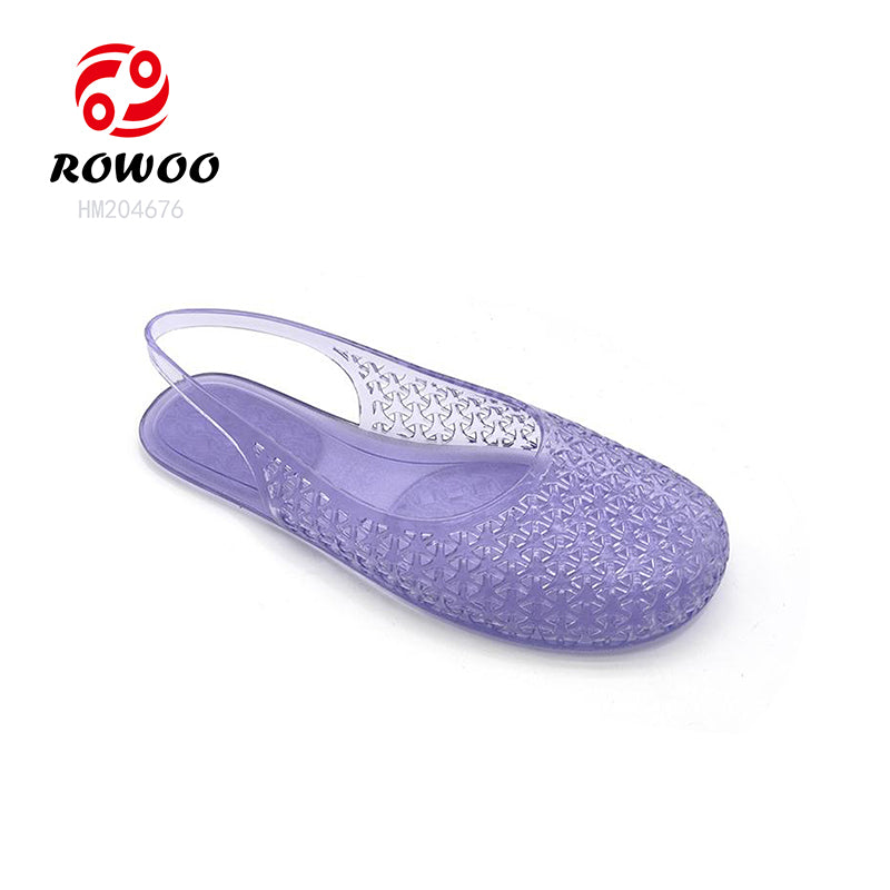 Fashion Ladies Jelly Sandals PVC Slip-on Shoes Outdoor Quick-dry Sandals