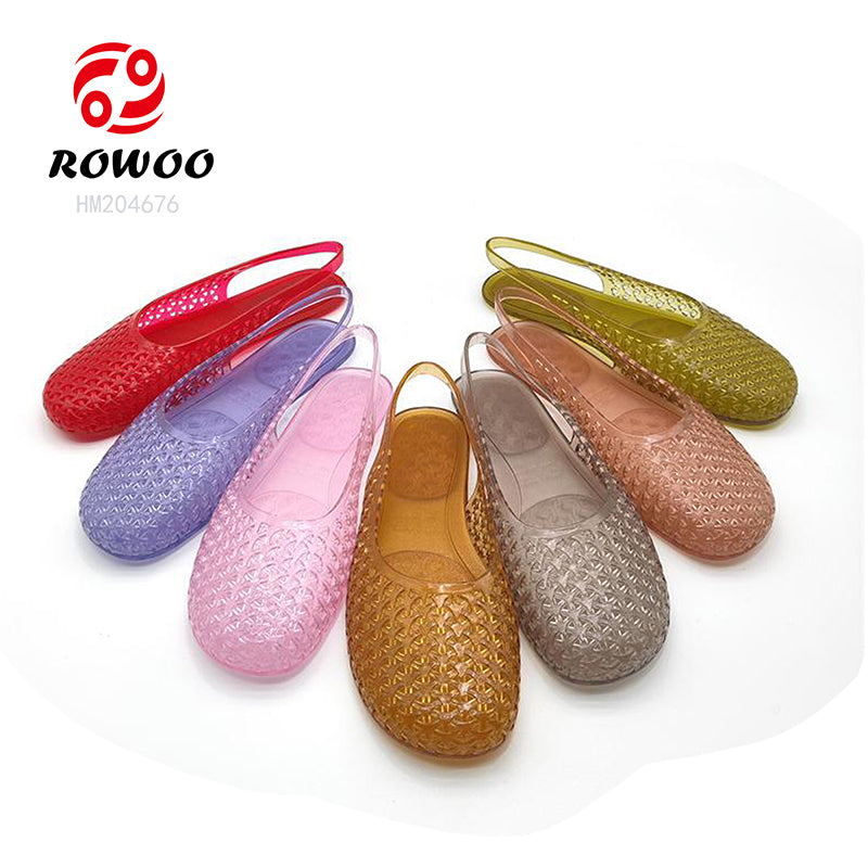 Fashion Ladies Jelly Sandals PVC Slip-on Shoes Outdoor Quick-dry Sandals