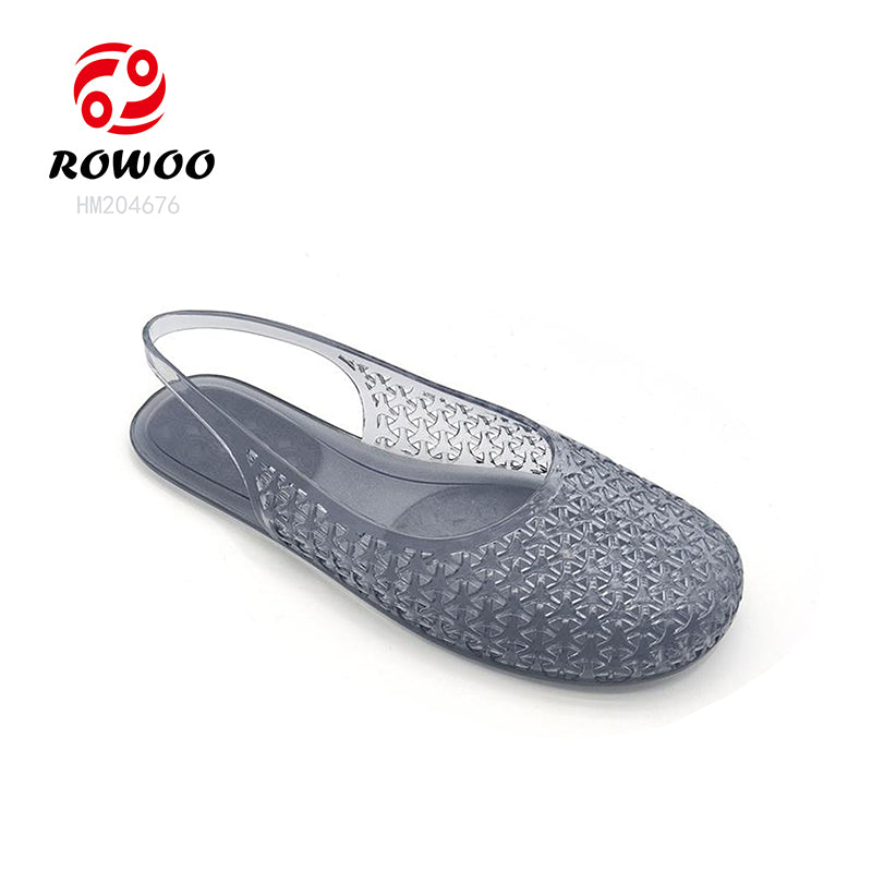 Fashion Ladies Jelly Sandals PVC Slip-on Shoes Outdoor Quick-dry Sandals