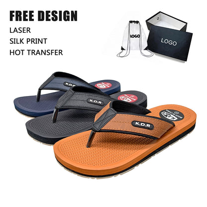 Wholesale Men Flip Flops Customized Logo Thong Sandals Men Summer Footwear