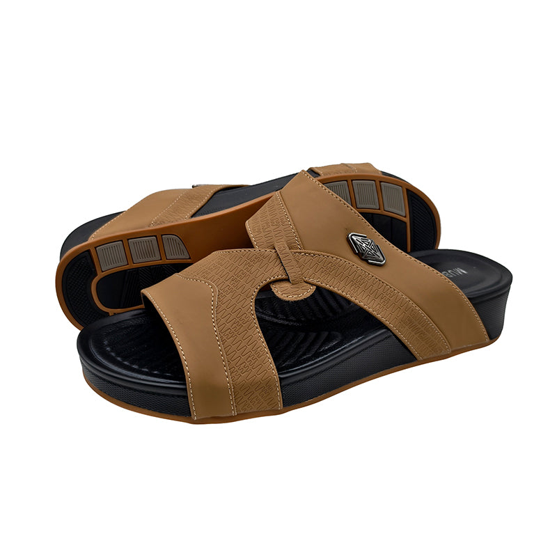 Middle East Men Leather Sandals Rubber Outsole  Slip-on Shoes for Summer