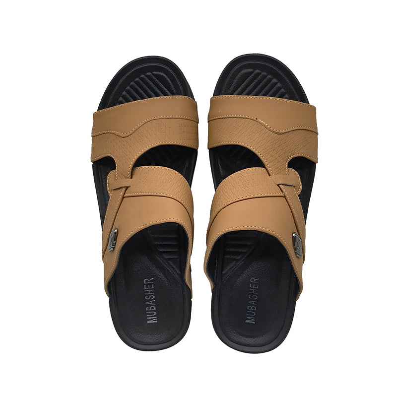 Middle East Men Leather Sandals Rubber Outsole  Slip-on Shoes for Summer