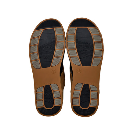 Middle East Men Leather Sandals Rubber Outsole  Slip-on Shoes for Summer