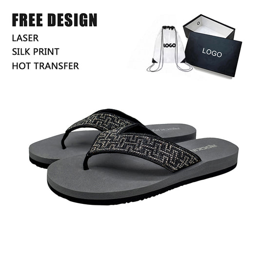 OEM Custom Logo Flip Flops for Women EVA Sole Beach