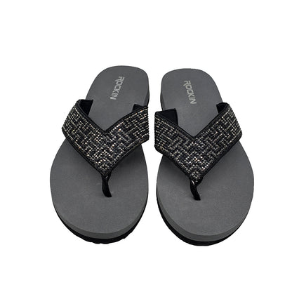Wholesale Ladies Outdoor Casual Thong Diamond Flip Flops Sexy Slippers for Women