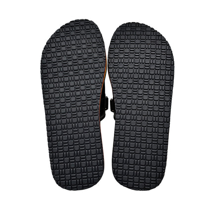 PU Upper Men Slide Sandals EVA Mid TPR Outsole Custom Logo OEM