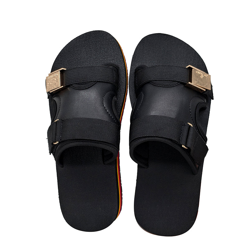 Wholesale Custom Men’s PU Leather Slide Slippers | Non-Slip EVA Sole Lightweight Sandals