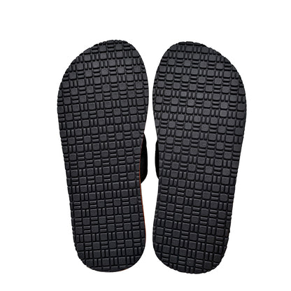 Wholesale Custom Men’s PU Leather Slide Slippers | Non-Slip EVA Sole Lightweight Sandals