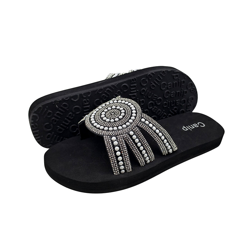 Custom Rhinestone Slide Sandals for Women | EVA Sole Comfort Slippers OEM
