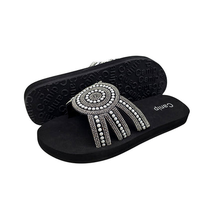 Custom Rhinestone Slide Sandals for Women | EVA Sole Comfort Slippers OEM