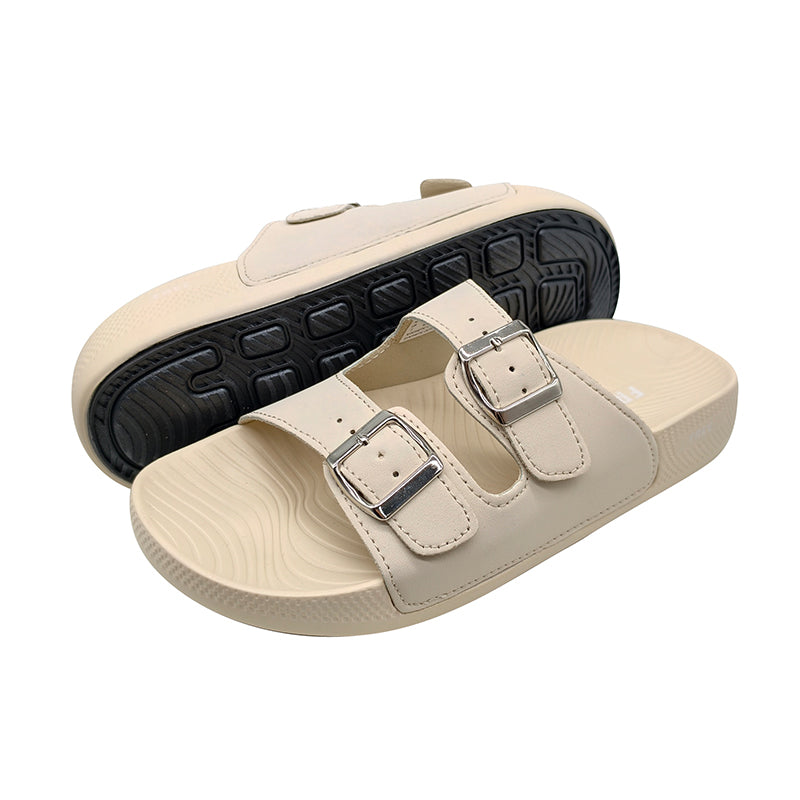 Wholesale Women's Two-Band Slides | PU Sandals with PVC Bottom