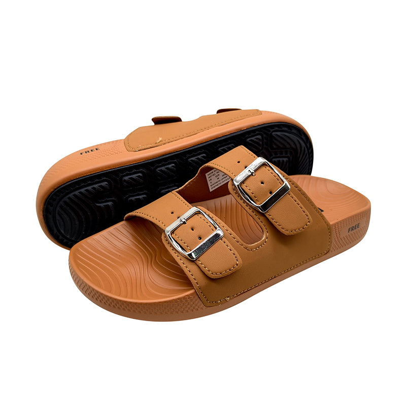 Wholesale Women's Two-Band Slides | PU Sandals with PVC Bottom