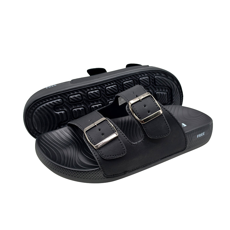 Wholesale Women's Two-Band Slides | PU Sandals with PVC Bottom