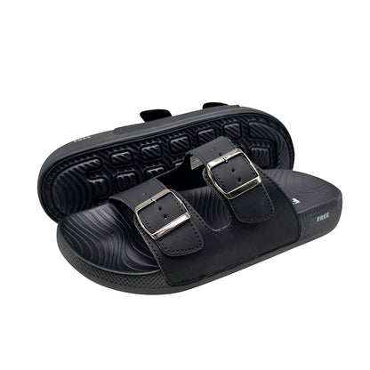 Wholesale Women's Two-Band Slides | PU Sandals with PVC Bottom