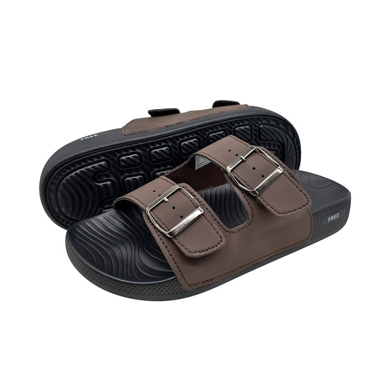 Wholesale Women's Two-Band Slides | PU Sandals with PVC Bottom