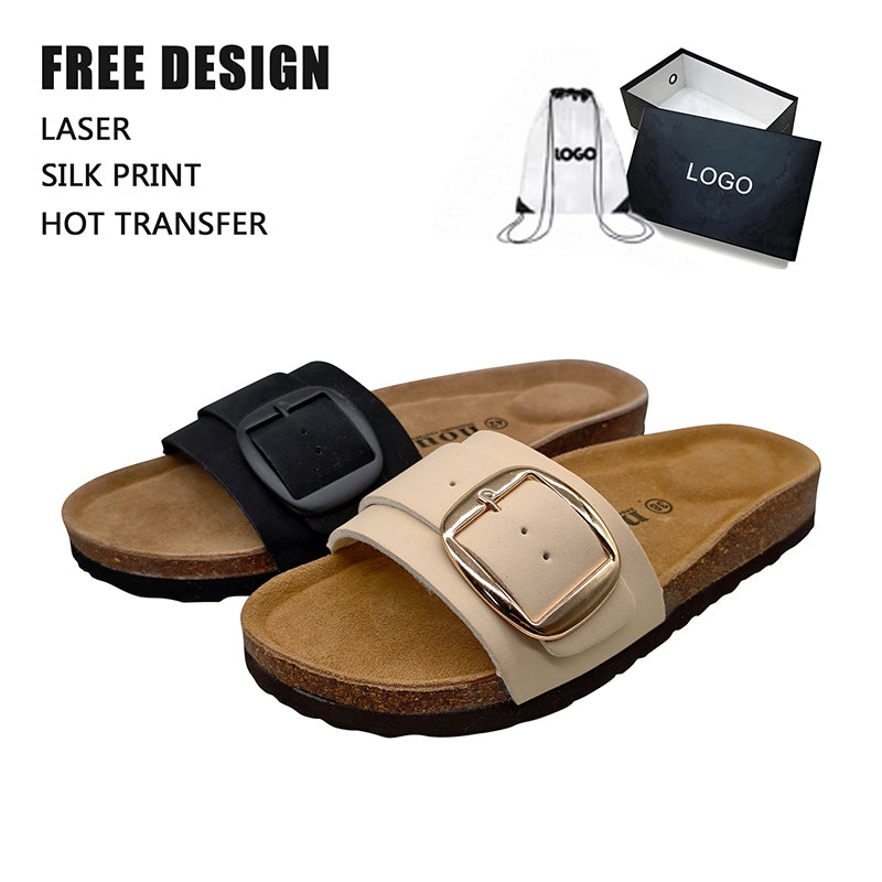 Wholesale Custom OEM Women’s Cork Slide Sandals | Luxury Non-Slip Lightweight Beach Slippers for Summer