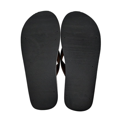 Custom Men's PU Leather Strap Flip Flops | OEM EVA Sole & Non-slip